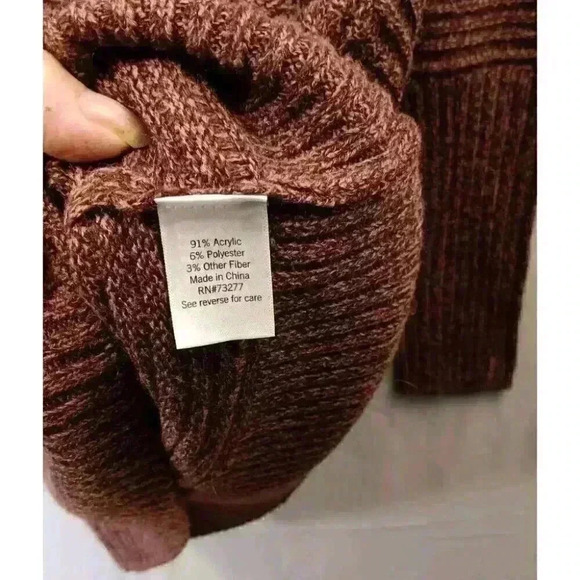 Nine West Women's XS Ribbed Reddish Brown Metalic Sheen Tunic Style Sweater NWT! - Picture 5 of 6